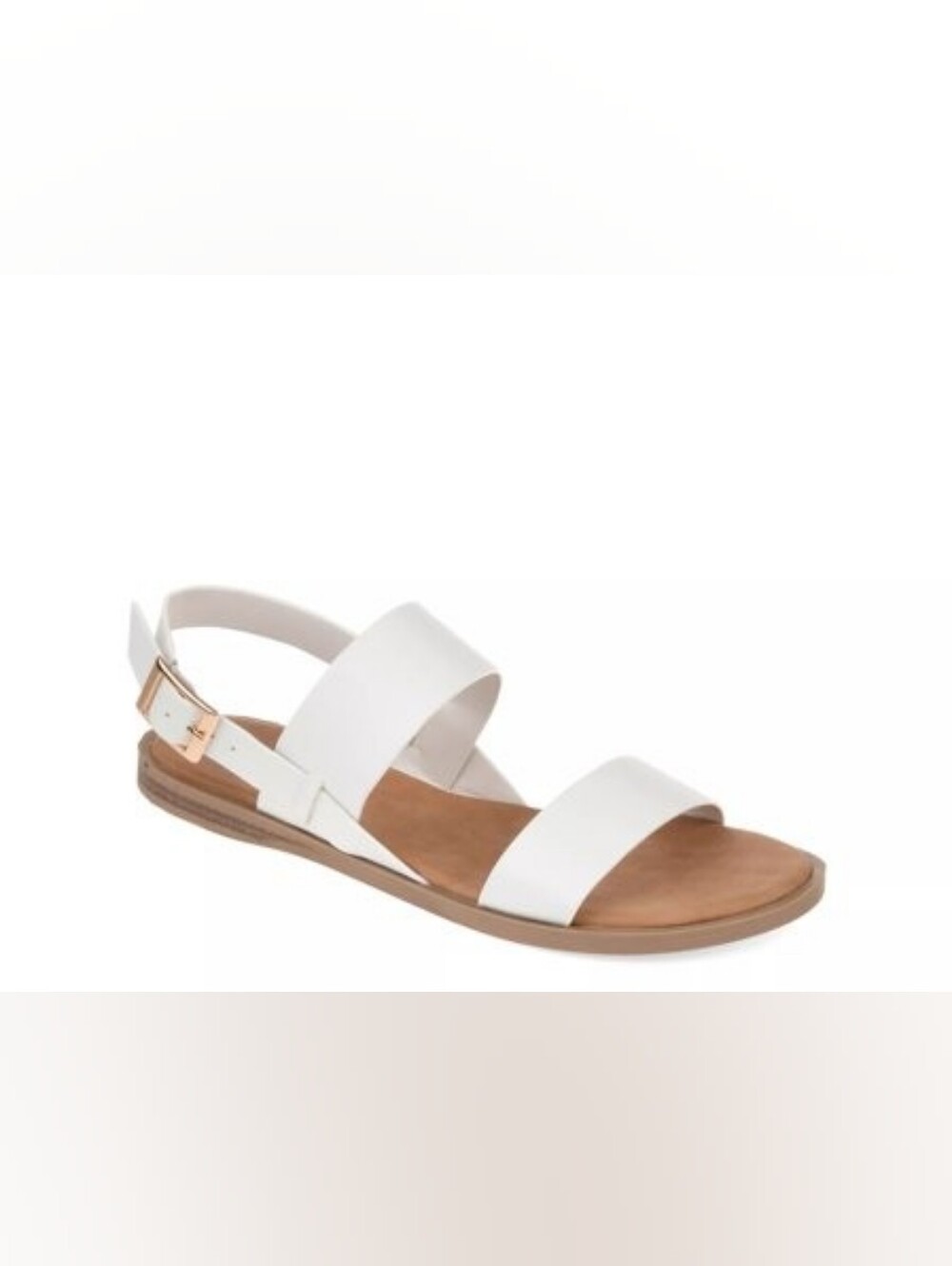 Journee Collection Women's White Two-Strap Slingback Sandals